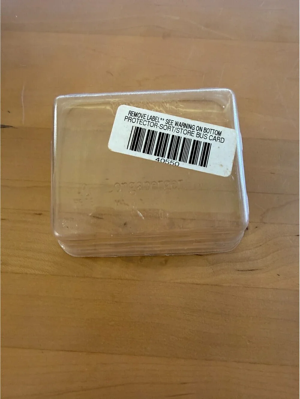 Longaberger Sort/Store Business Card Basket Clear Plastic Protector